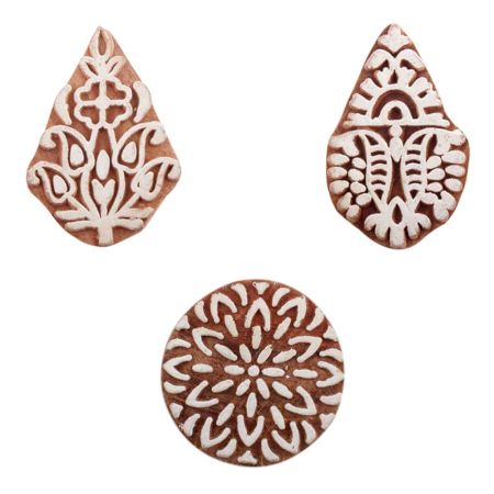 Set of 3 Piece New Mix Wooden Printing Blocks